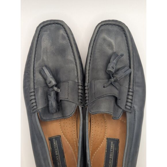 Giorgio Brutini Leather Tassel Loafers Blue/Gray Men\'s Size 11M main image 5